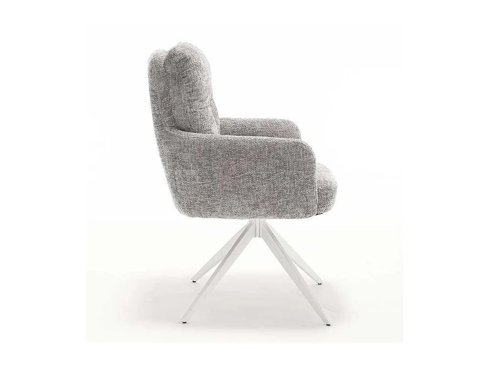 Esszimmerarmlehnstuhl Stuhl Set aus Chenillegewebe mit Gestell aus Metall (2er Set)