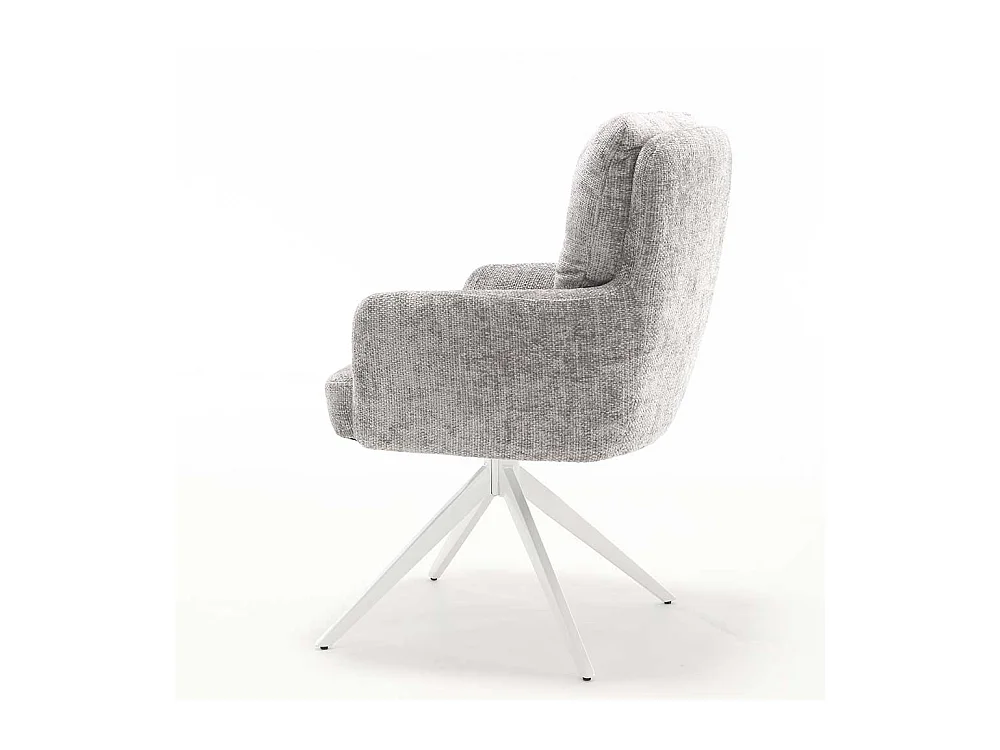 Esszimmerarmlehnstuhl Stuhl Set aus Chenillegewebe mit Gestell aus Metall (2er Set)