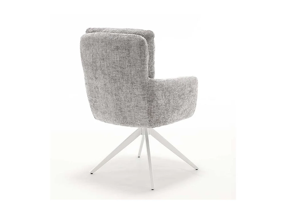 Esszimmerarmlehnstuhl Stuhl Set aus Chenillegewebe mit Gestell aus Metall (2er Set)