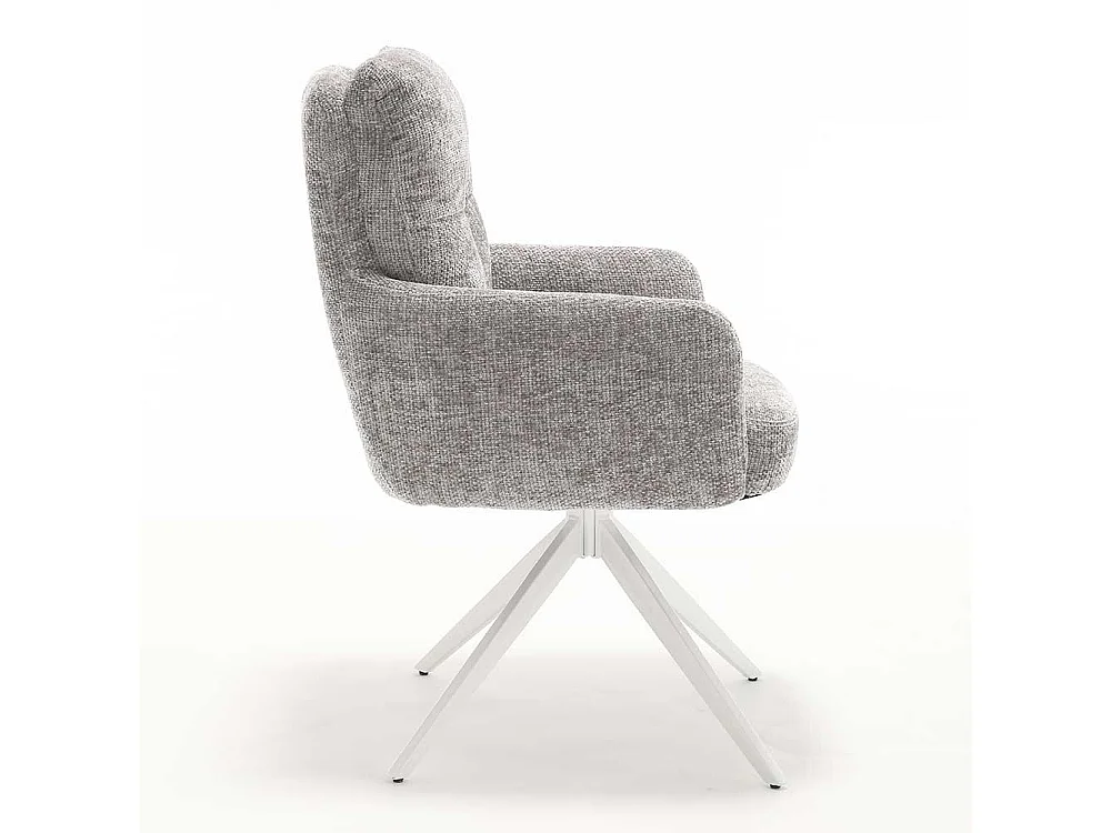 Esszimmerarmlehnstuhl Stuhl Set aus Chenillegewebe mit Gestell aus Metall (2er Set)