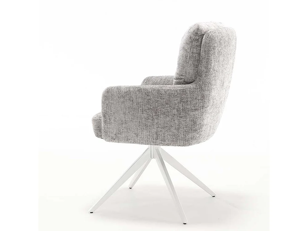 Esszimmerarmlehnstuhl Stuhl Set aus Chenillegewebe mit Gestell aus Metall (2er Set)