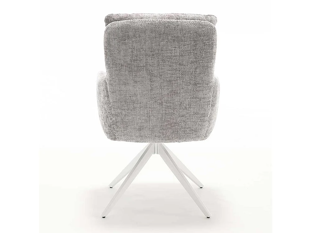 Esszimmerarmlehnstuhl Stuhl Set aus Chenillegewebe mit Gestell aus Metall (2er Set)