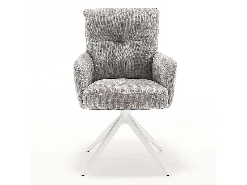 Esszimmerarmlehnstuhl Stuhl Set aus Chenillegewebe mit Gestell aus Metall (2er Set)