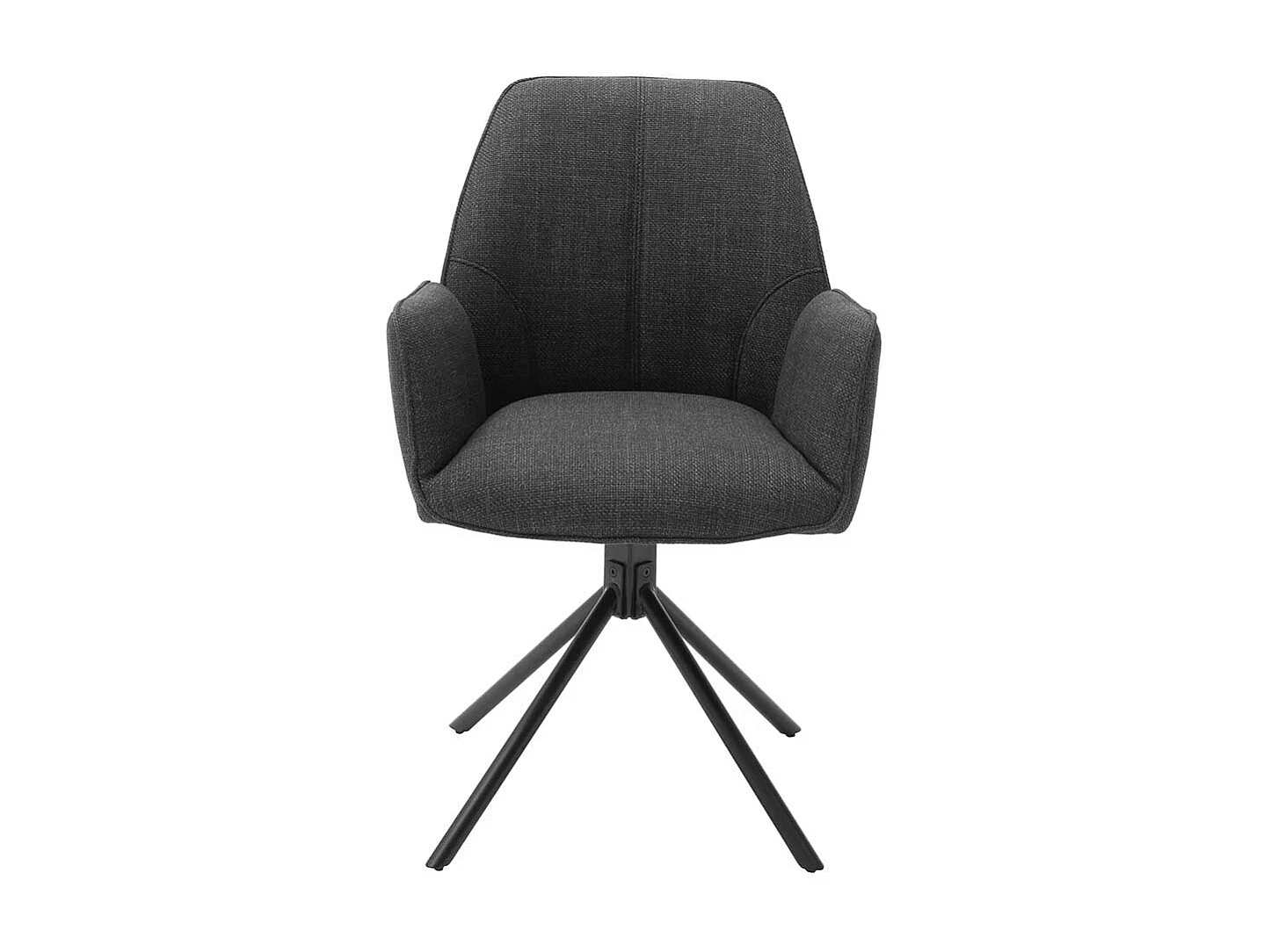 Armlehnenstühle in Anthrazit Webstoff drehbar (2er Set)