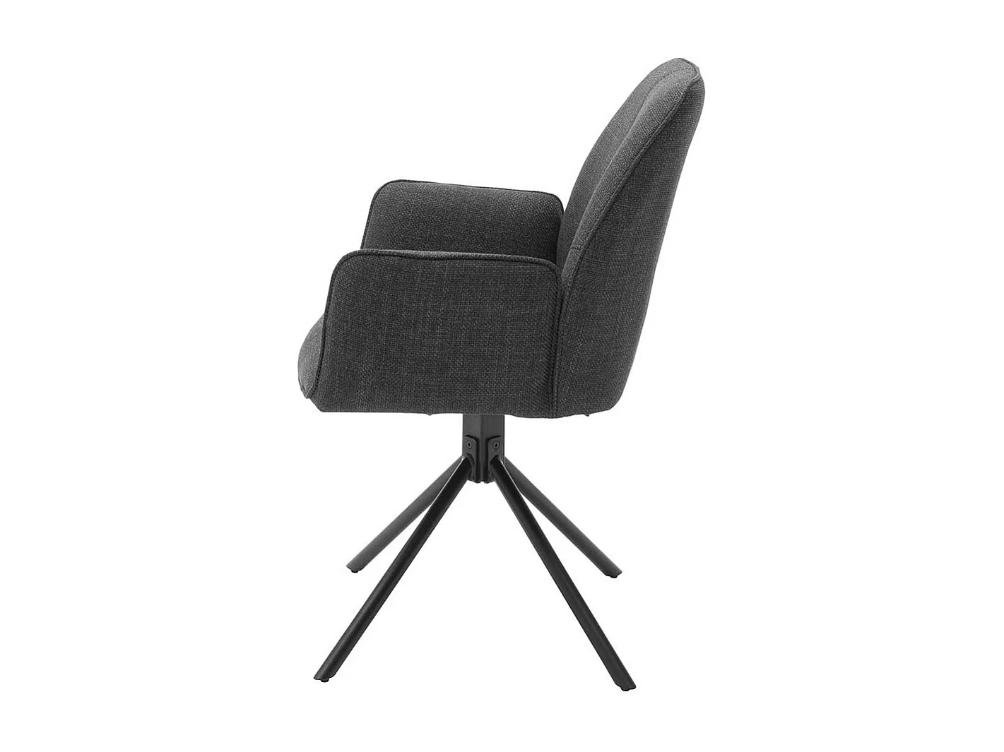 Armlehnenstühle in Anthrazit Webstoff drehbar (2er Set)