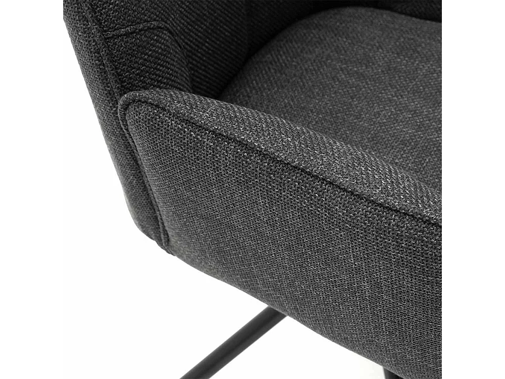 Armlehnenstühle in Anthrazit Webstoff drehbar (2er Set)