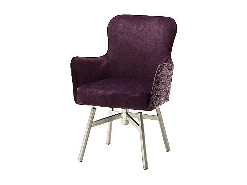 Esstisch St�hle in Dunkelrot Velours drehbar (2er Set)