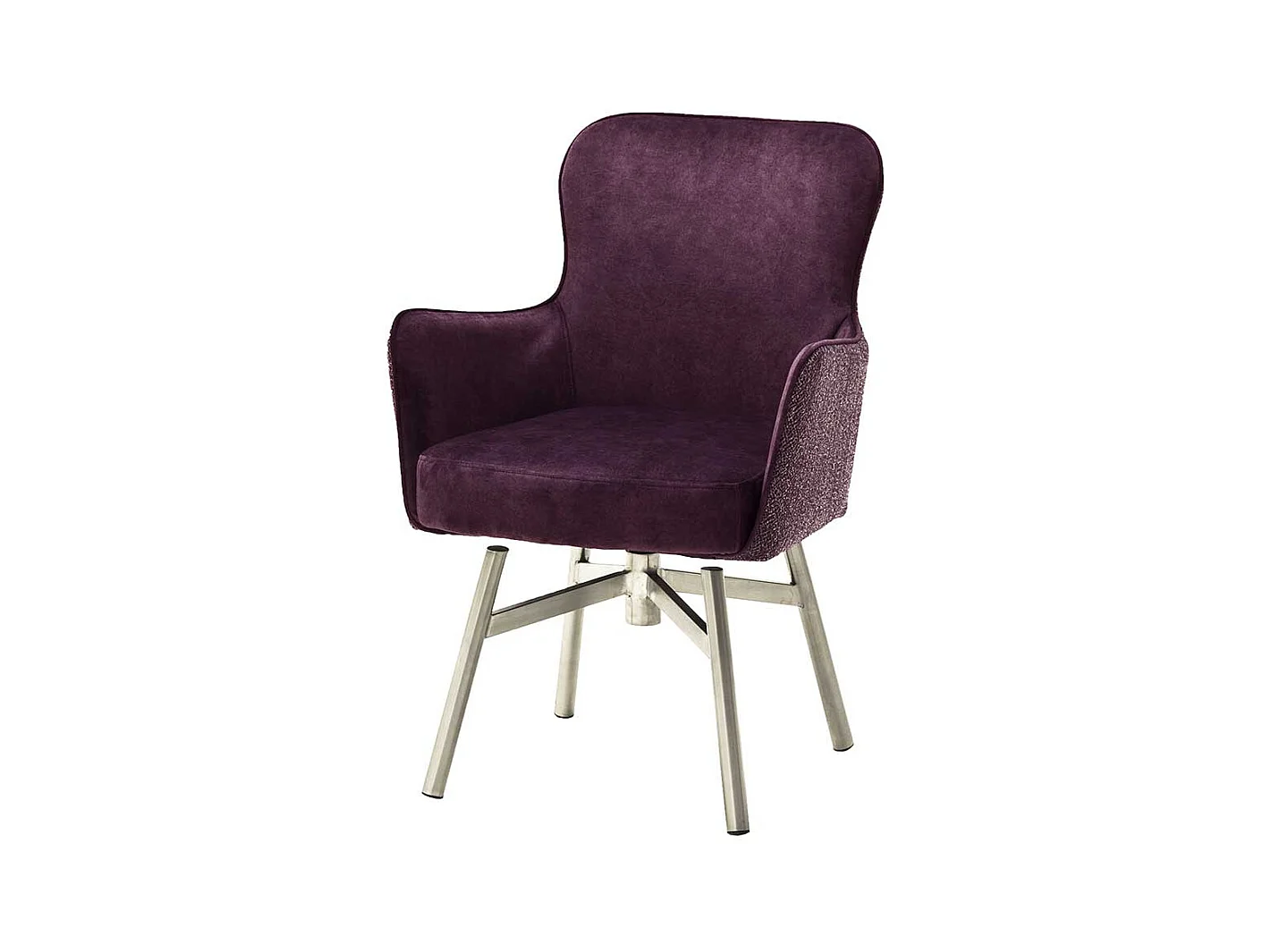 Esstisch St�hle in Dunkelrot Velours drehbar (2er Set)