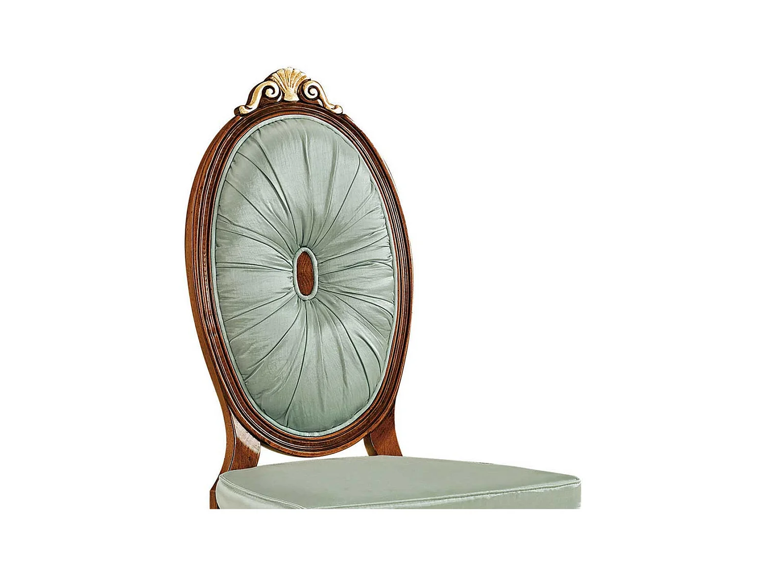 Barocker Esszimmerstuhl in Mintgrün Buche Braun