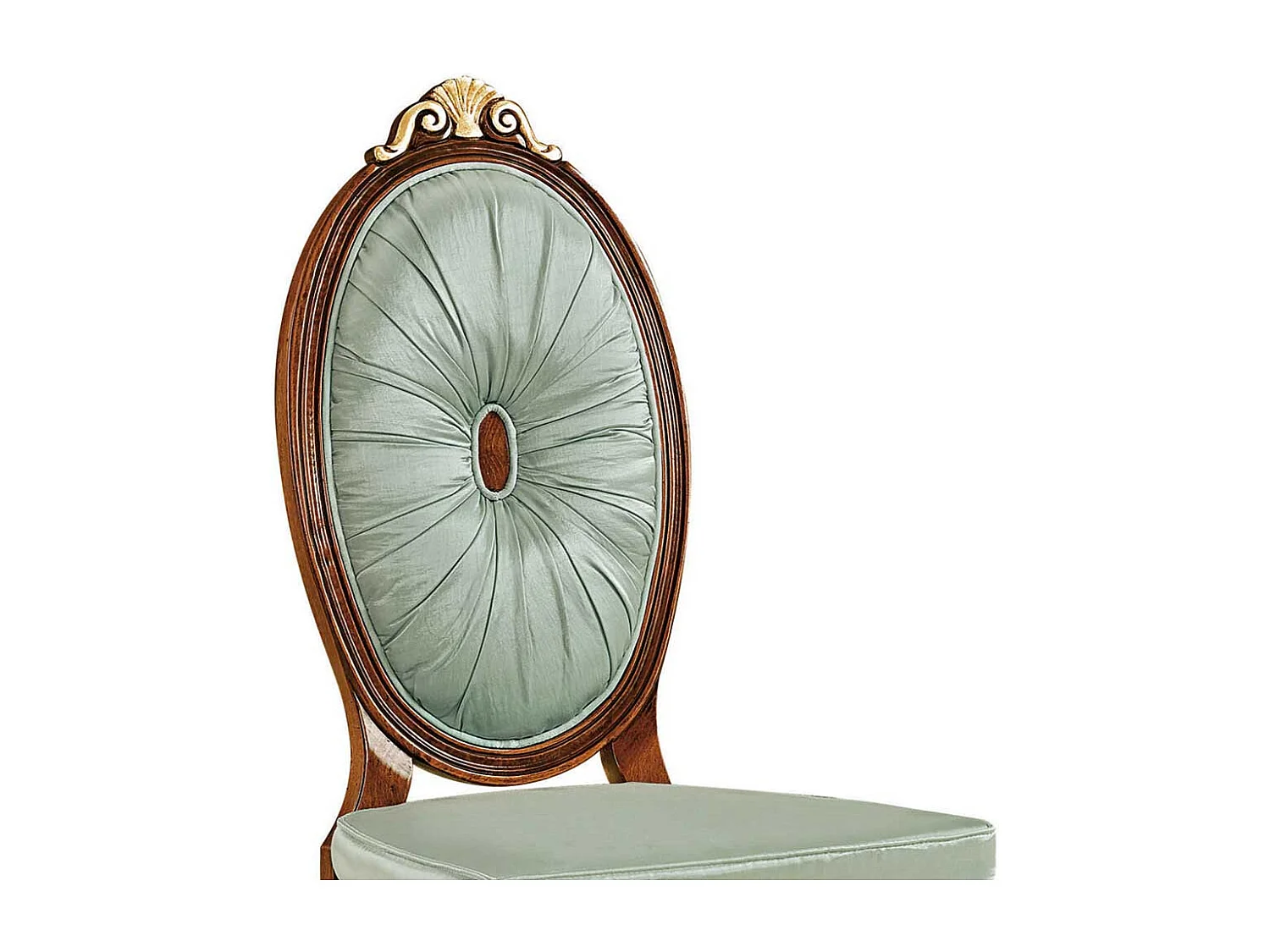 Barocker Esszimmerstuhl in Mintgrün Buche Braun