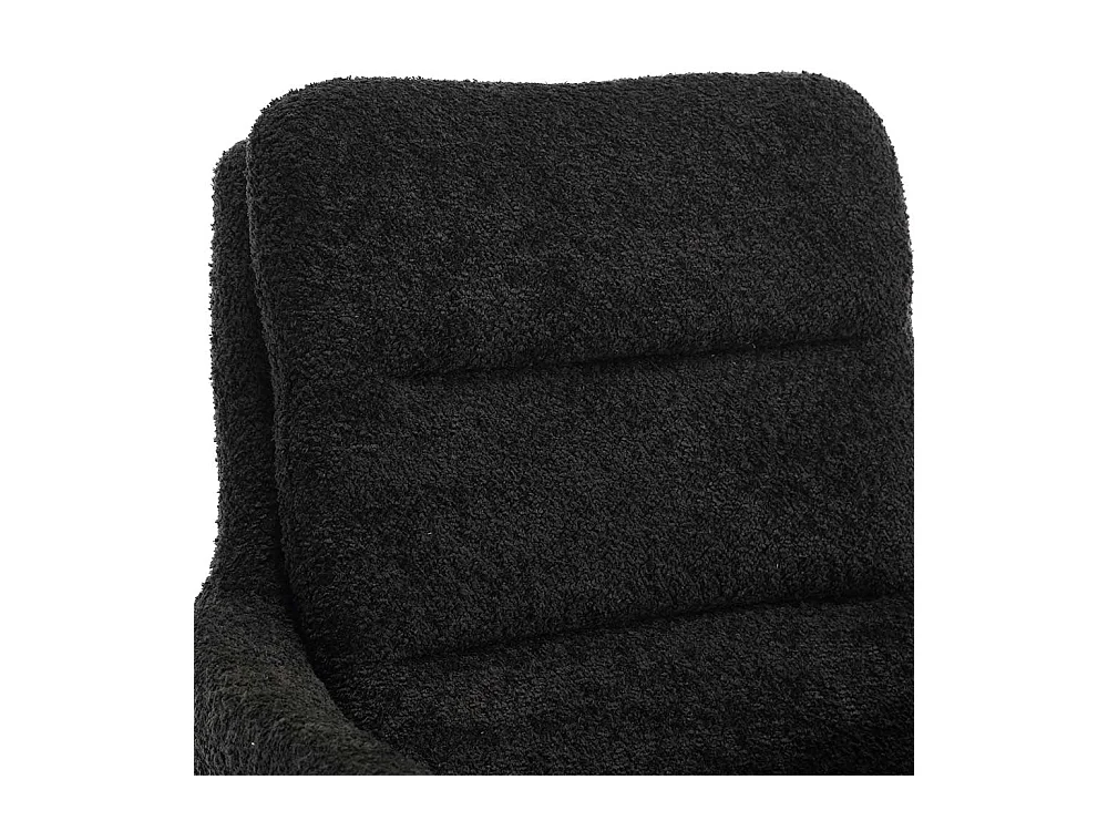 Esstisch Polsterstühle in Anthrazit und Schwarz Boucle und Metall (2er Set)