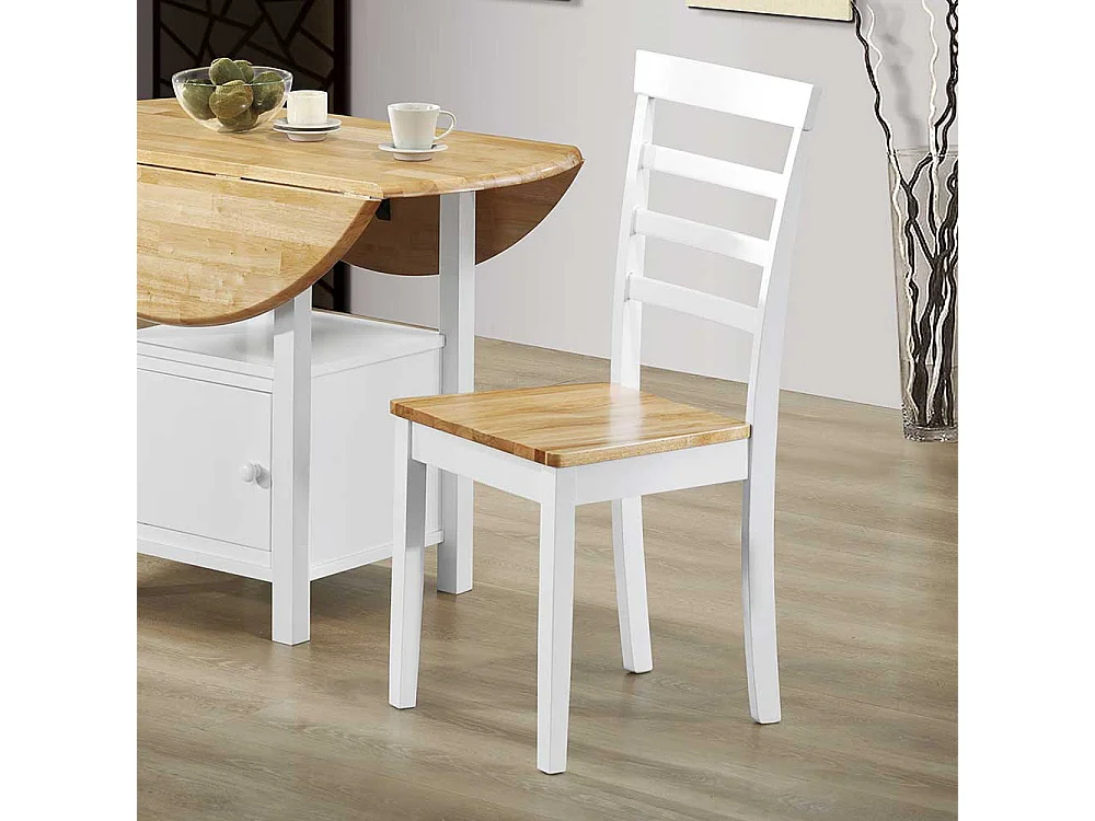 Küchenstühle in Weiß Kiefer massiv Landhaus Design (2er Set)
