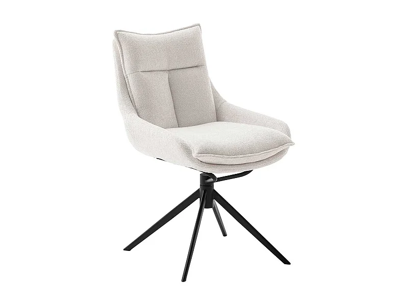 2 Stühle in Cremeweiß und Schwarz Gestell aus Metall (2er Set)