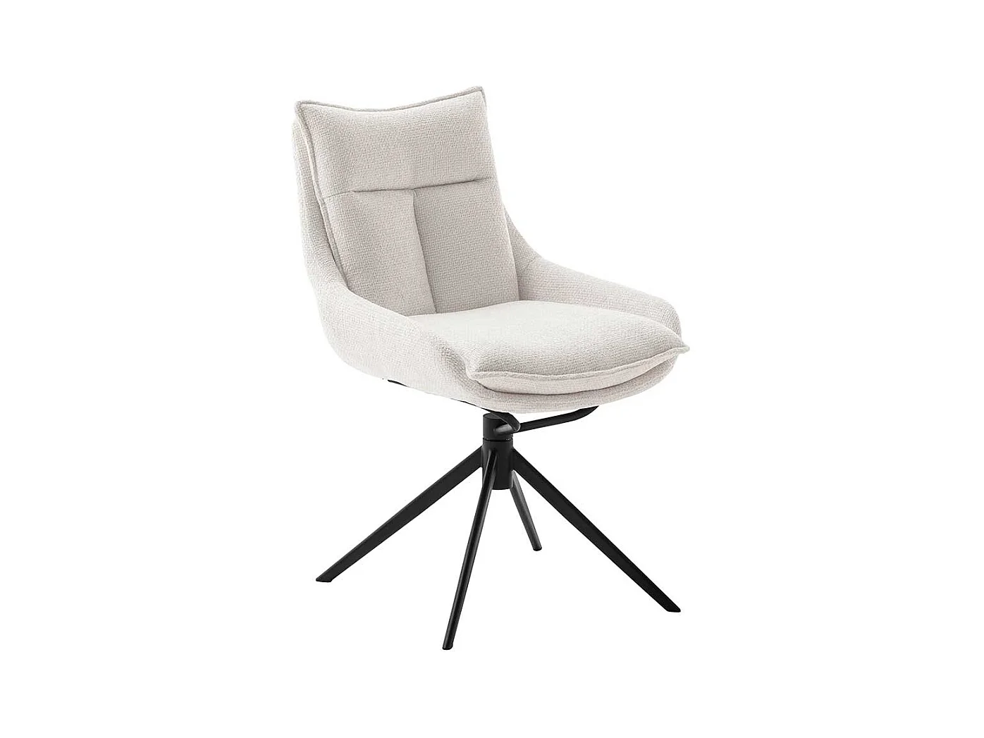 2 Stühle in Cremeweiß und Schwarz Gestell aus Metall (2er Set)