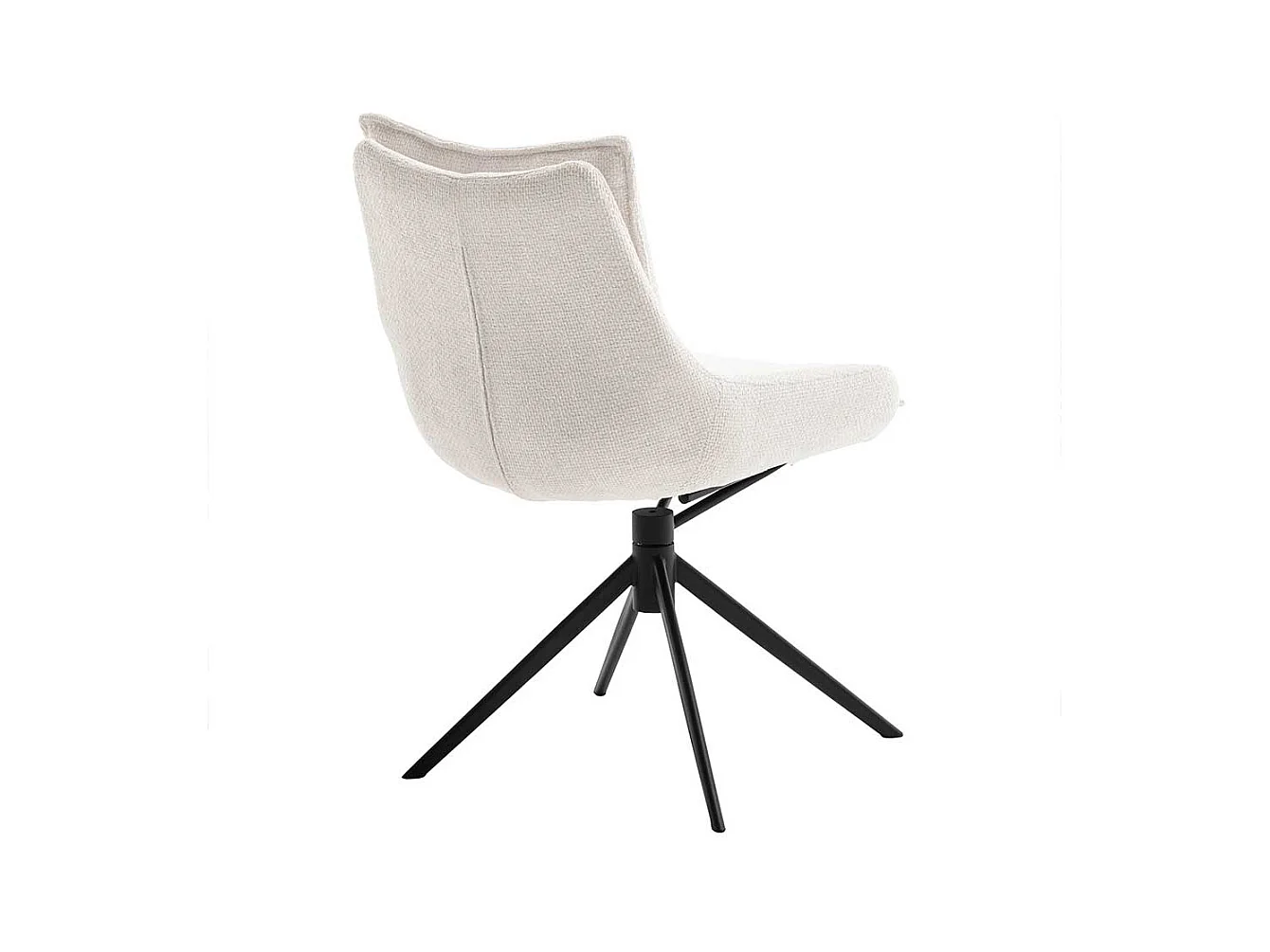 2 Stühle in Cremeweiß und Schwarz Gestell aus Metall (2er Set)