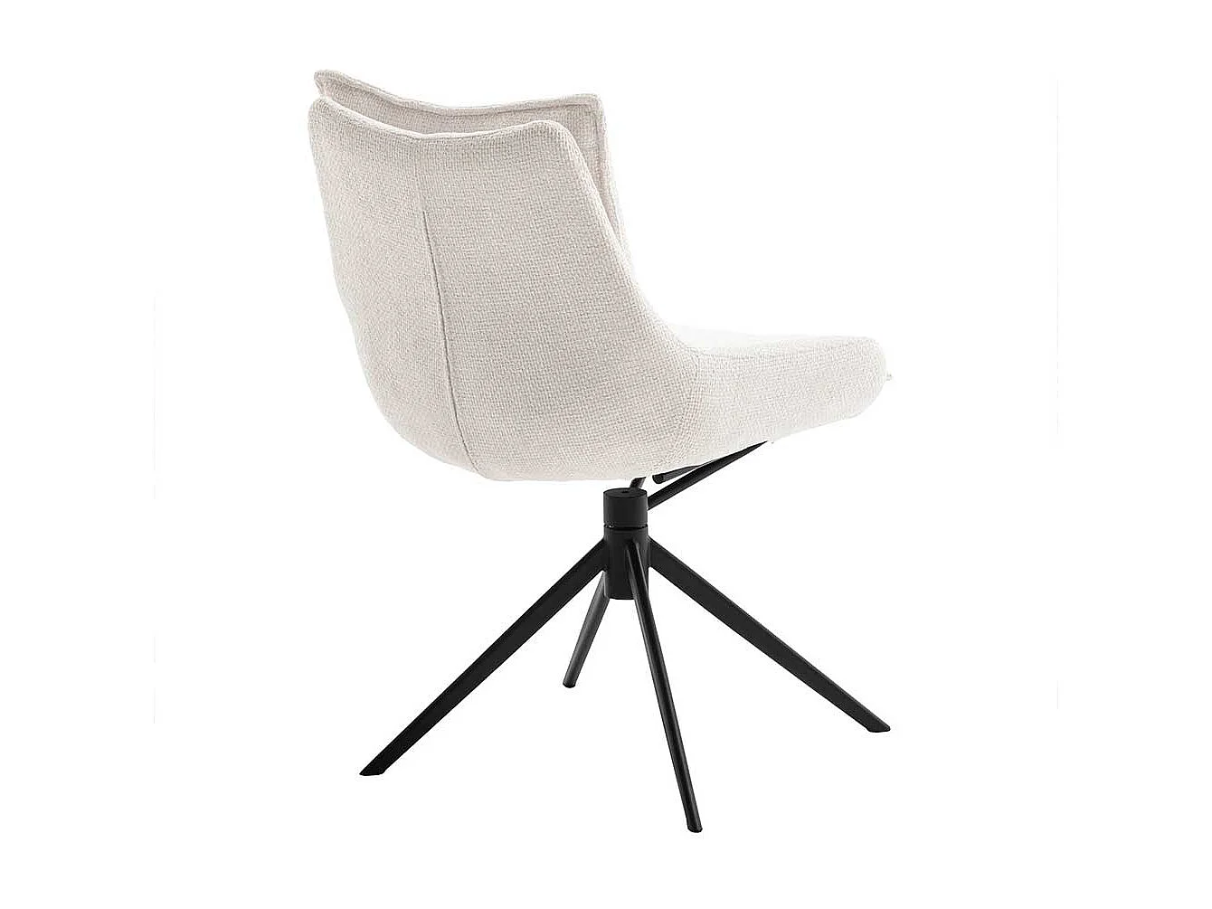 2 Stühle in Cremeweiß und Schwarz Gestell aus Metall (2er Set)