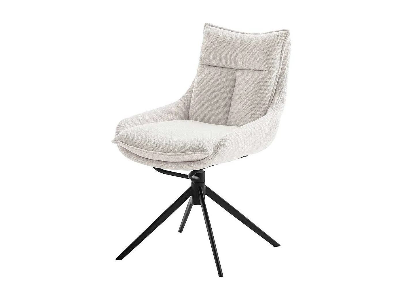 2 Stühle in Cremeweiß und Schwarz Gestell aus Metall (2er Set)