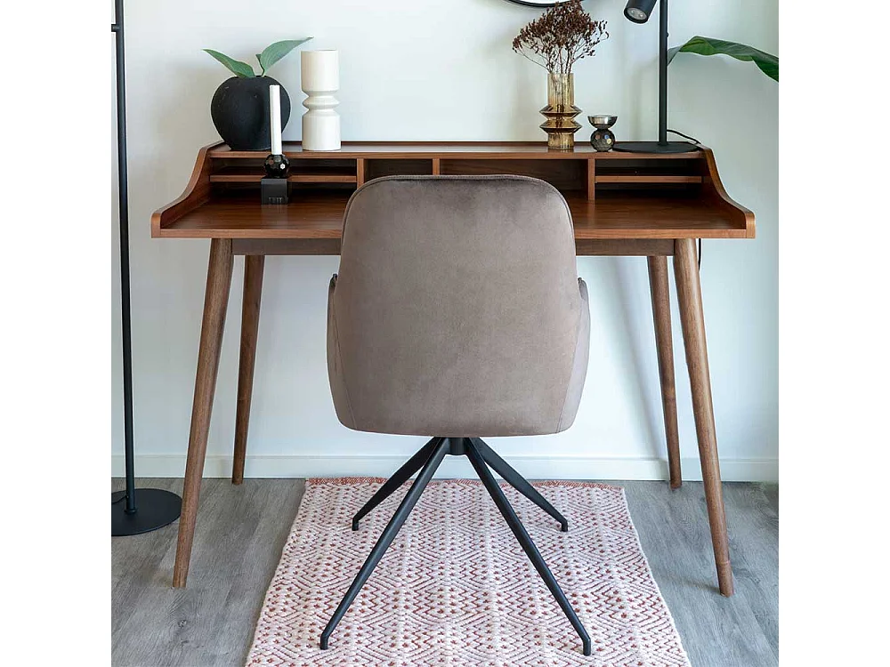 Esstisch Stühle Samt mit Rautensteppung Samt Bezug Taupe