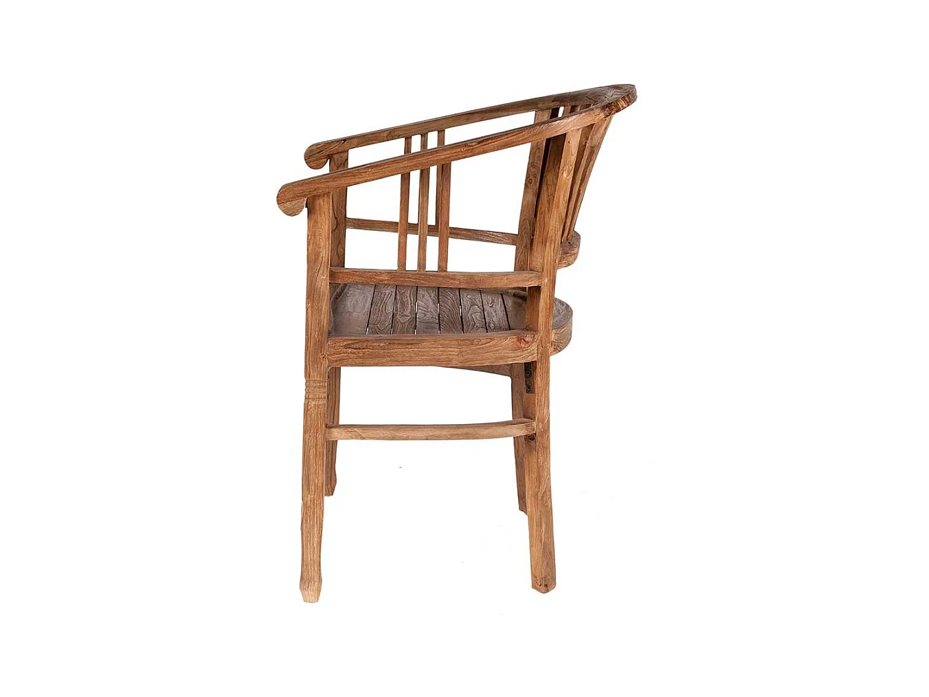 Holzstuhl aus Teak Massivholz mit Armlehnen