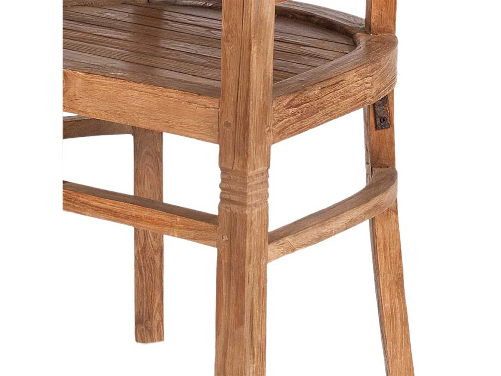 Holzstuhl aus Teak Massivholz mit Armlehnen