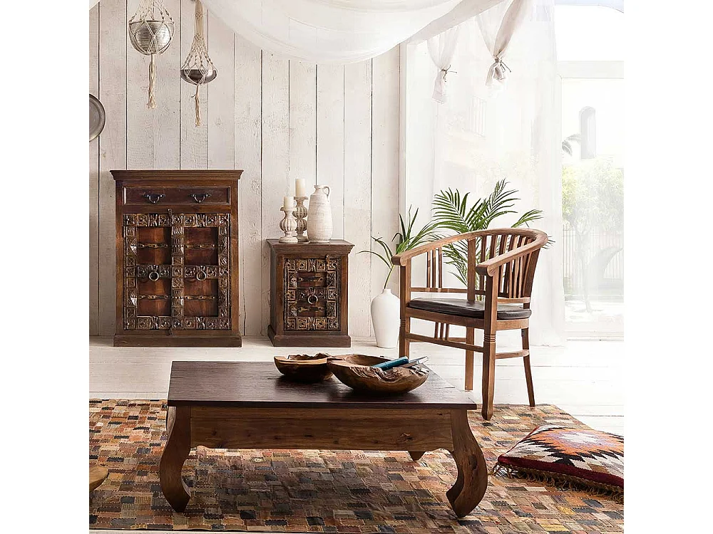 Holzstuhl aus Teak Massivholz mit Armlehnen