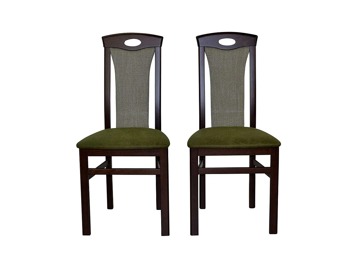 Essstühle in Nussbaumfarben Grün (2er Set)