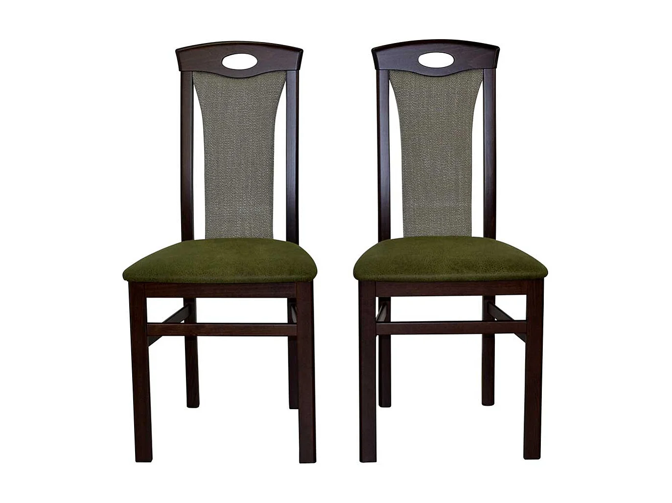 Essstühle in Nussbaumfarben Grün (2er Set)