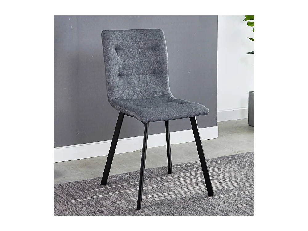 Esstischstühle in Hellgrau Webstoff 50 cm Sitzhöhe (2er Set)