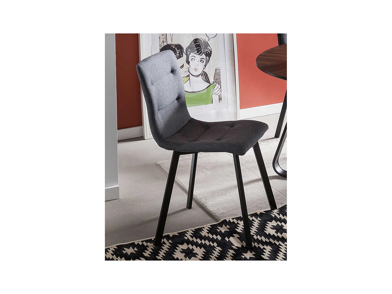 Esstischstühle in Hellgrau Webstoff 50 cm Sitzhöhe (2er Set)