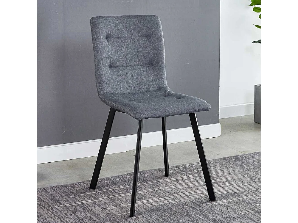 Esstischstühle in Hellgrau Webstoff 50 cm Sitzhöhe (2er Set)