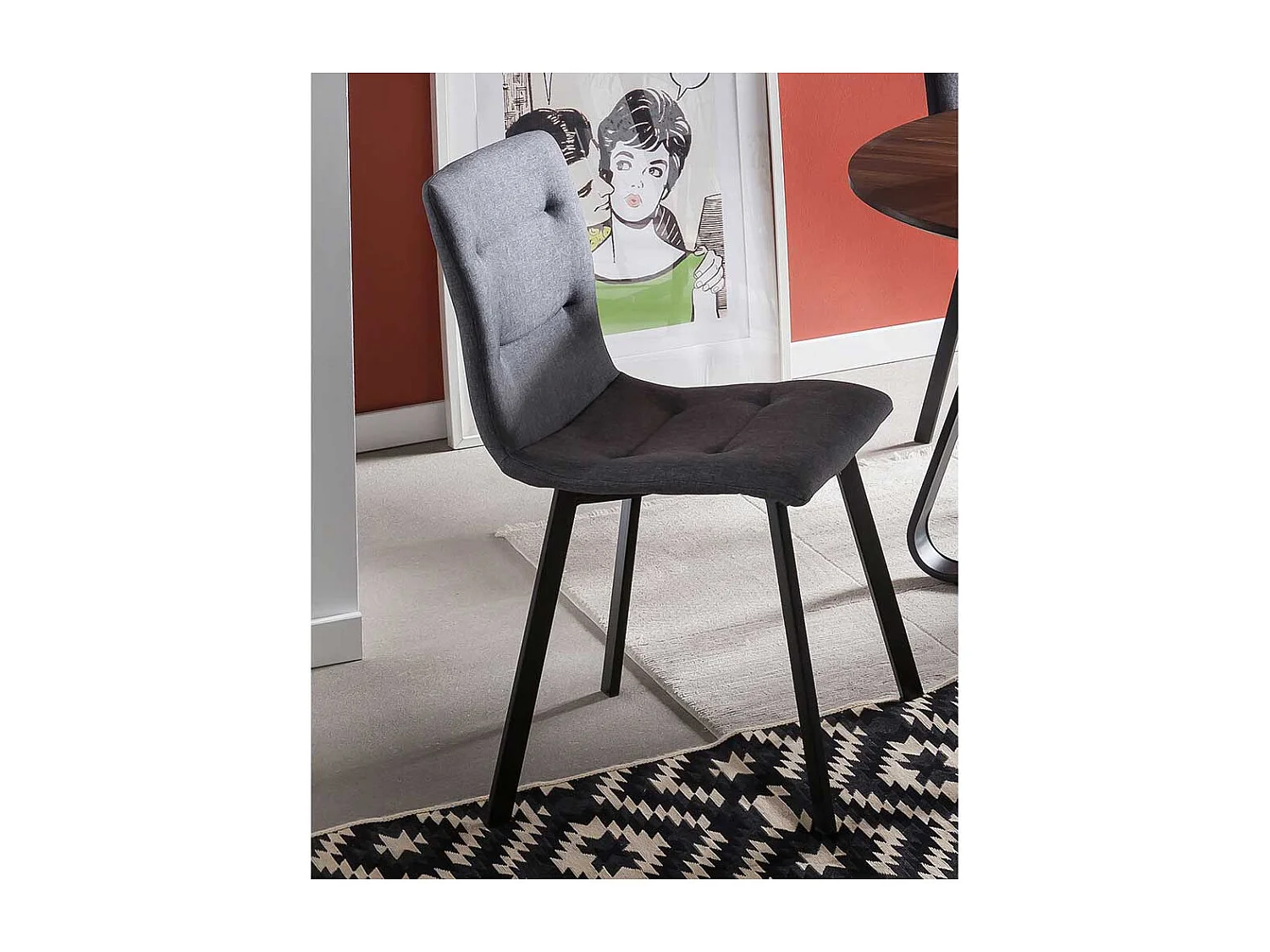 Esstischstühle in Hellgrau Webstoff 50 cm Sitzhöhe (2er Set)