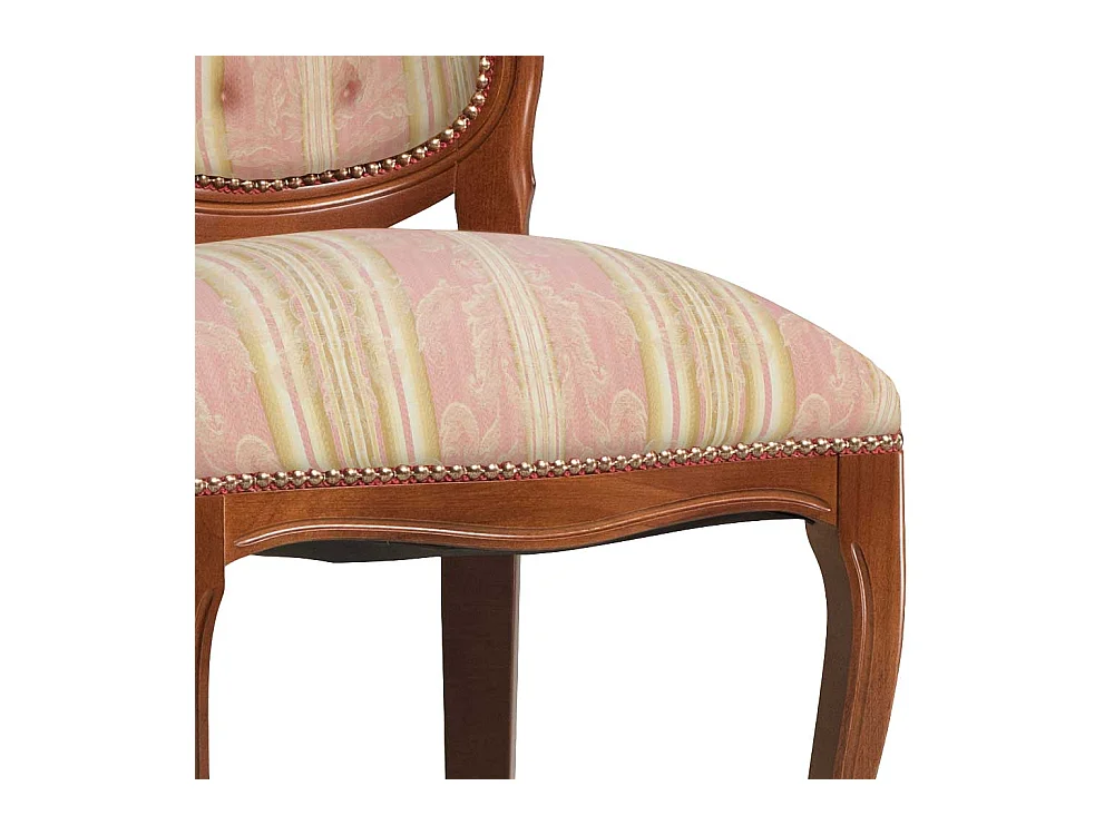 Hochlehner Polsterstuhl in Rosa und Cremeweiß