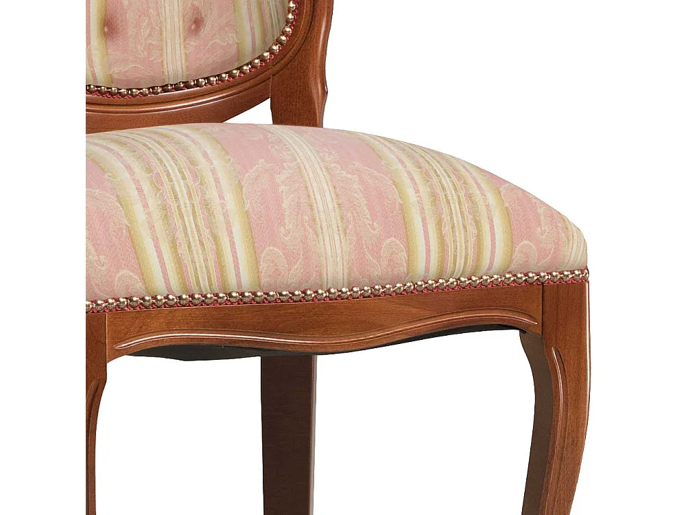 Hochlehner Polsterstuhl in Rosa und Cremeweiß