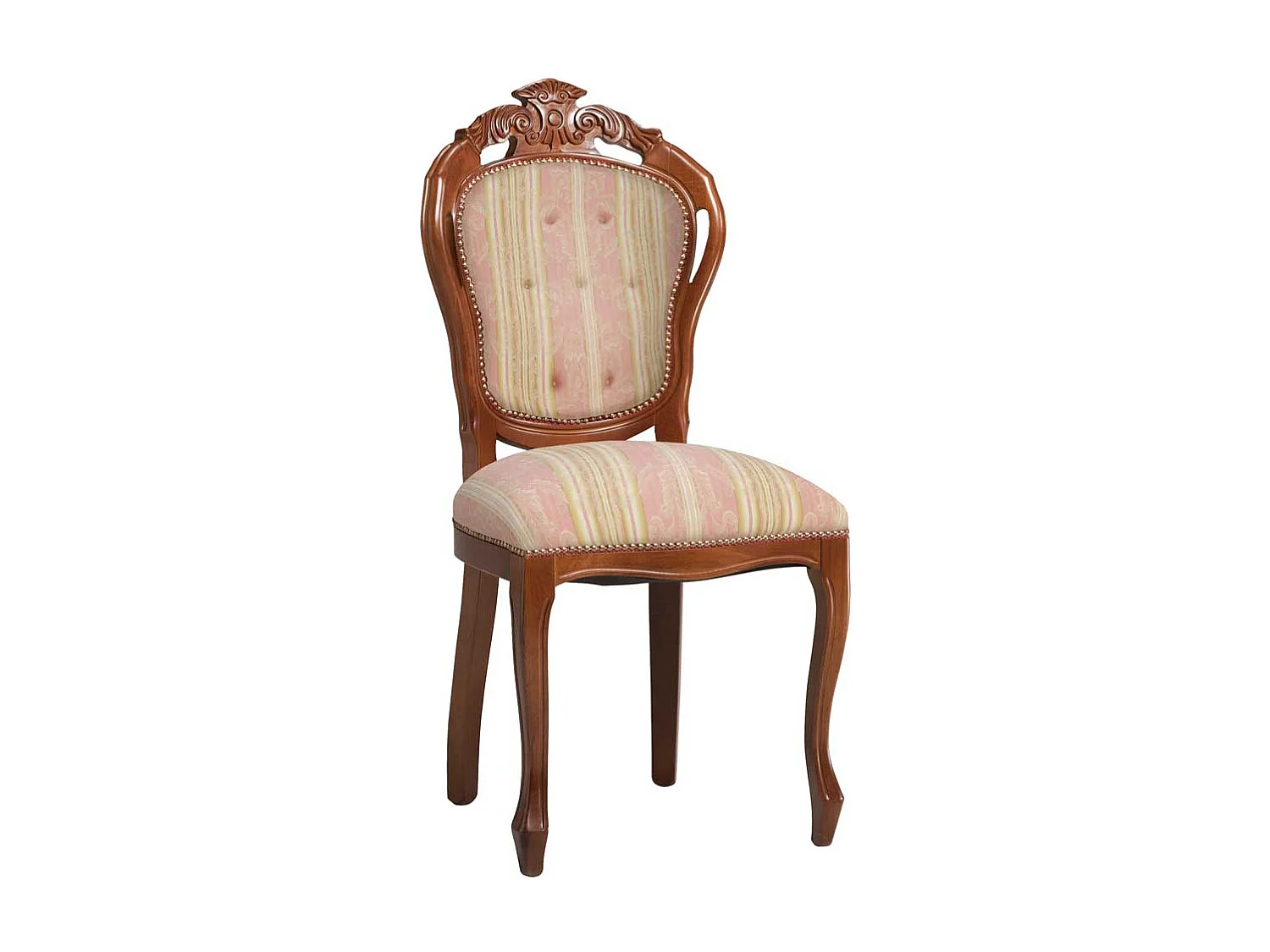 Hochlehner Polsterstuhl in Rosa und Cremeweiß