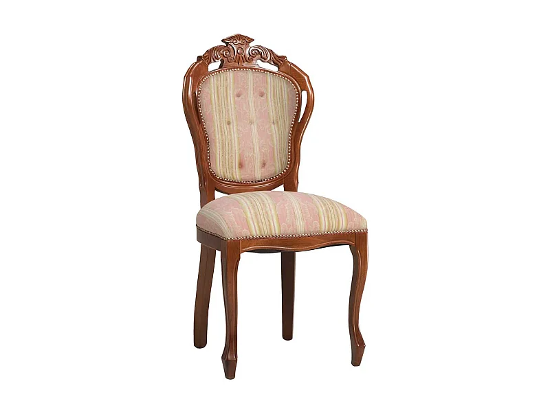 Hochlehner Polsterstuhl in Rosa und Cremeweiß