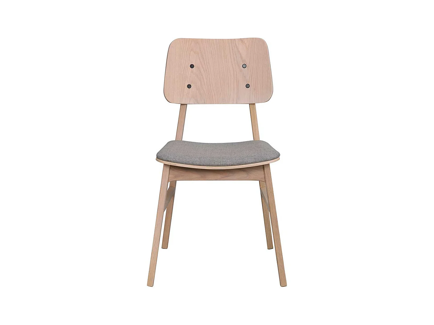 Essstuhl Set in Holz White Wash hell Grau (2er Set)