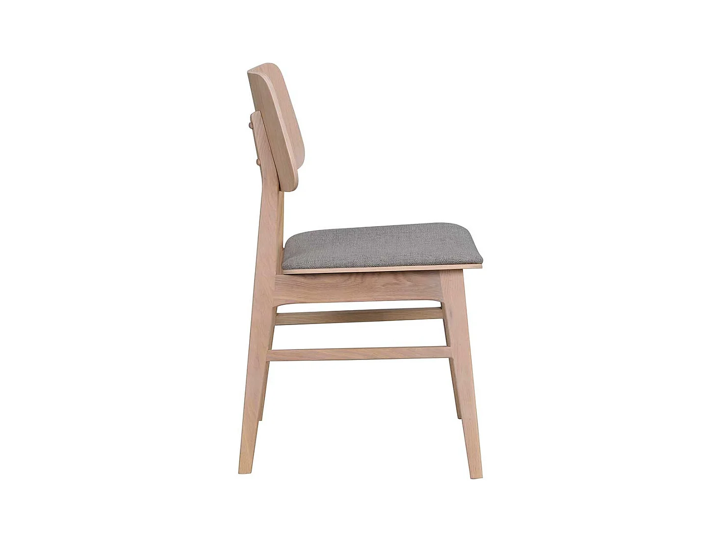 Essstuhl Set in Holz White Wash hell Grau (2er Set)