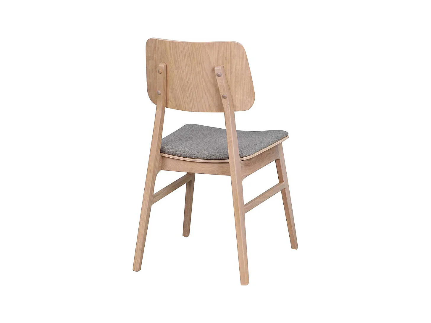 Essstuhl Set in Holz White Wash hell Grau (2er Set)