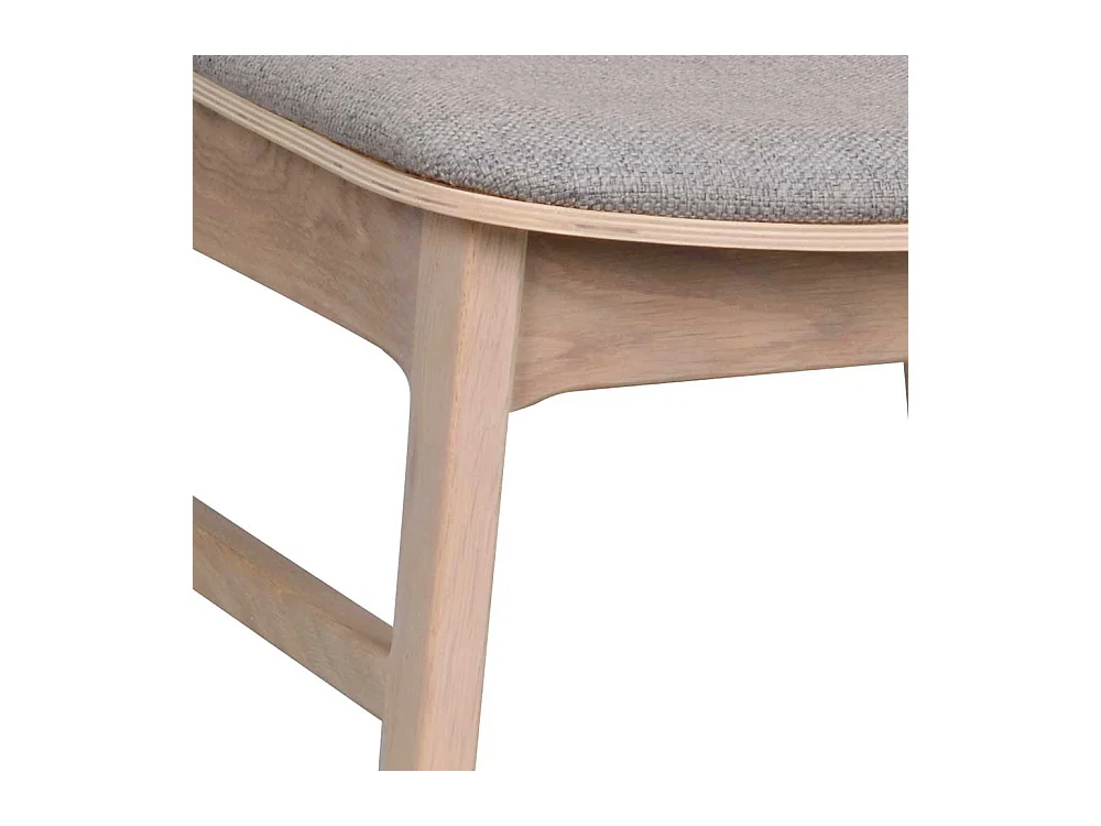 Essstuhl Set in Holz White Wash hell Grau (2er Set)
