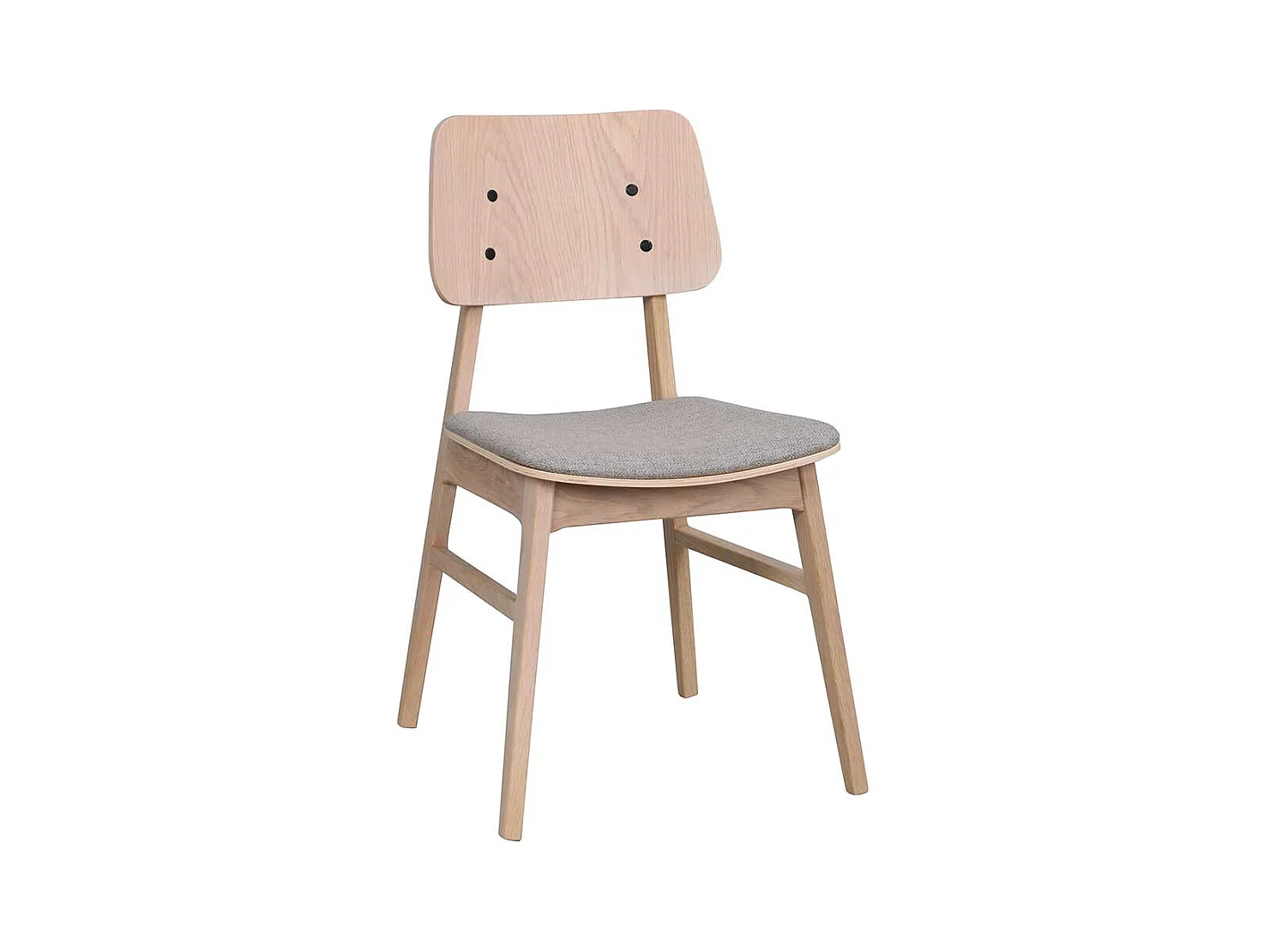 Essstuhl Set in Holz White Wash hell Grau (2er Set)