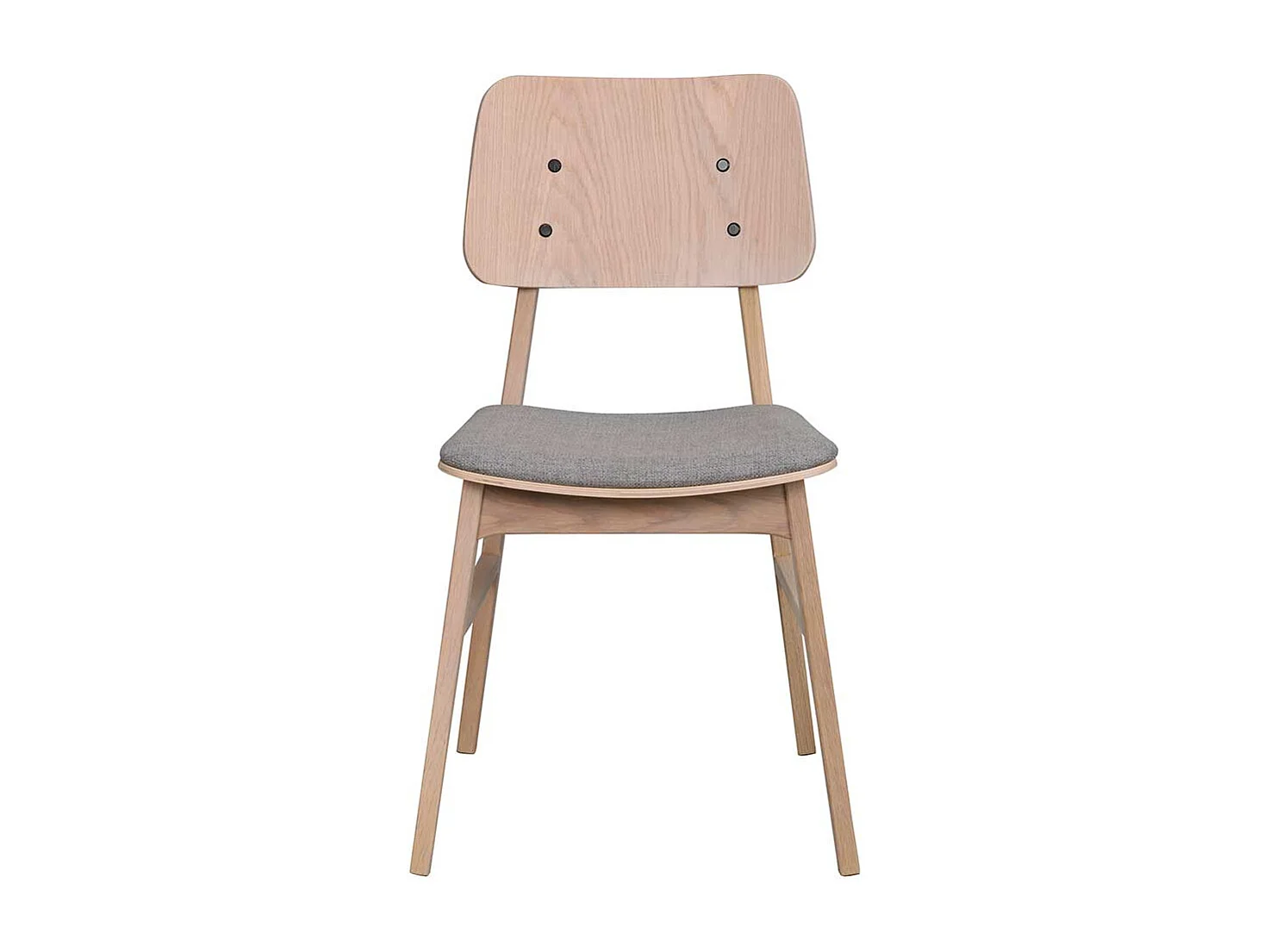 Essstuhl Set in Holz White Wash hell Grau (2er Set)