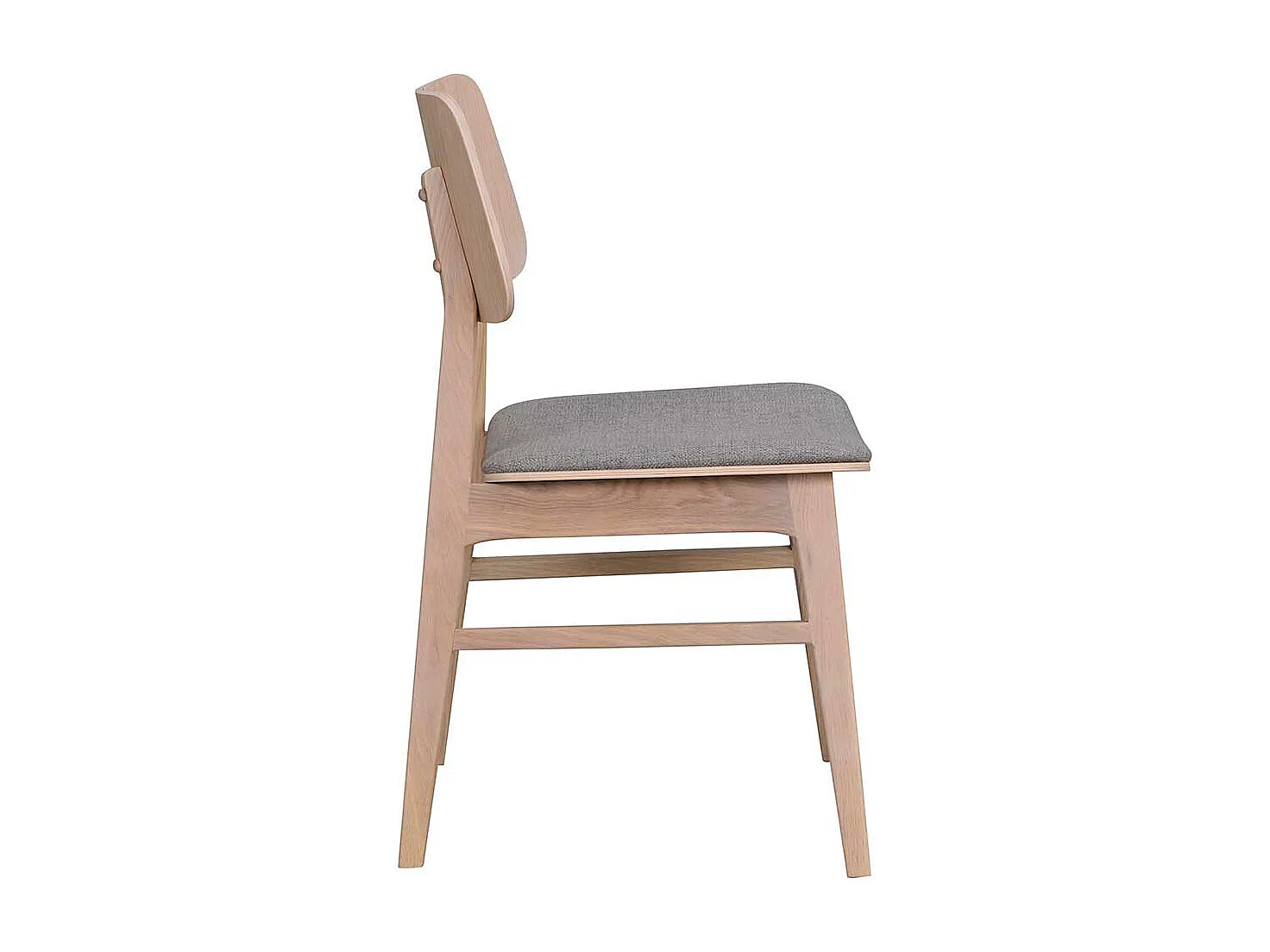 Essstuhl Set in Holz White Wash hell Grau (2er Set)