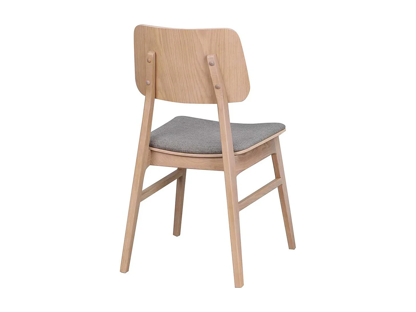 Essstuhl Set in Holz White Wash hell Grau (2er Set)