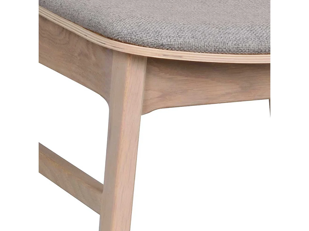 Essstuhl Set in Holz White Wash hell Grau (2er Set)