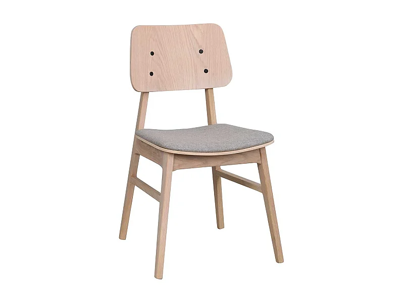 Essstuhl Set in Holz White Wash hell Grau (2er Set)