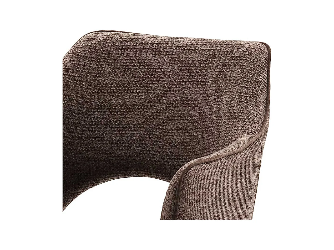 Drehbare Armlehnenstühle in Hellbraun Strukturstoff Metallgestell (2er Set)