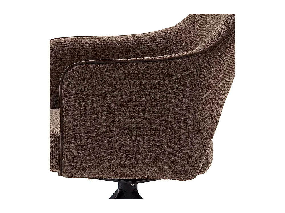 Drehbare Armlehnenstühle in Hellbraun Strukturstoff Metallgestell (2er Set)