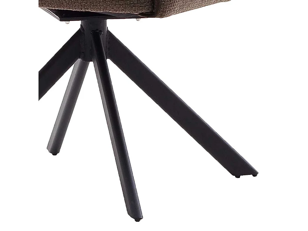 Drehbare Armlehnenstühle in Hellbraun Strukturstoff Metallgestell (2er Set)