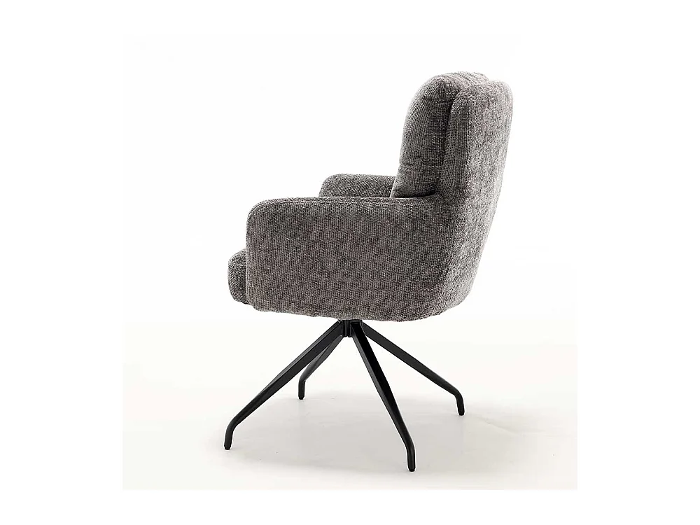 Drehbare Stühle Stuhl Set aus Chenillegewebe in Anthrazit (2er Set)