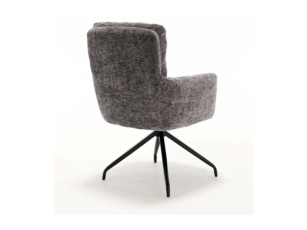 Drehbare Stühle Stuhl Set aus Chenillegewebe in Anthrazit (2er Set)